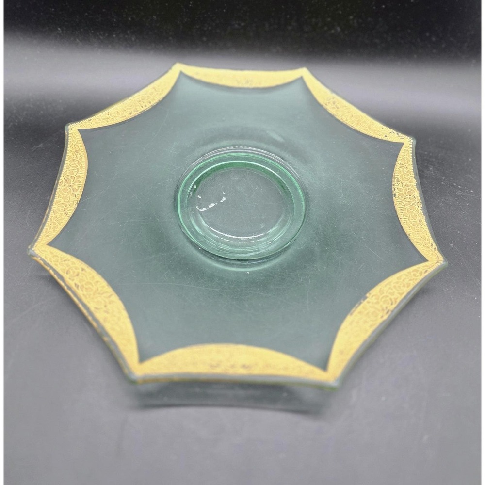 Vintage Art Deco Octagon Plate Tiffin Franciscan Green Depression Glass
